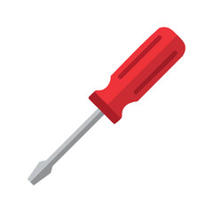 Fototapeta premium Red handled flat head screwdriver tool for repair and construction