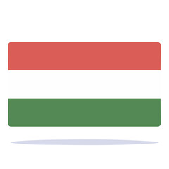 Fototapeta premium Hungary National Flag Flat Design with Shadow