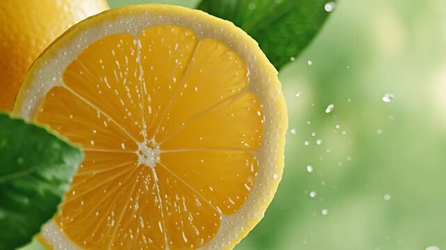 Fresh lemon wedge is cut and squeezed to release juice and flavor