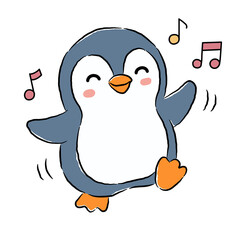 Cartoon penguin is  funny illustration  © Xaddar 