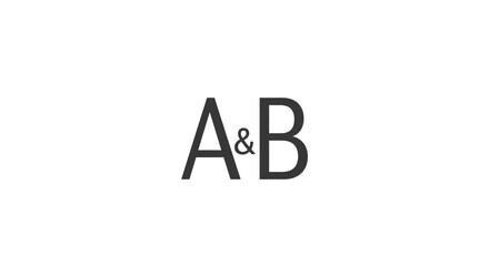 Modern Typography 'A&B' on White Background © Saipur