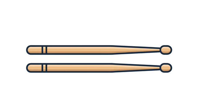 Pair of matching wooden drumsticks displayed horizontally and parallel to each other on a simple clean white background.