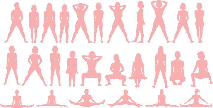 ストレッチをする女性のイラスト