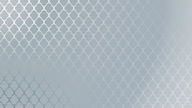 Elegant silver grey gradient background with seamless luxury lattice geometric pattern for modern premium banner design
