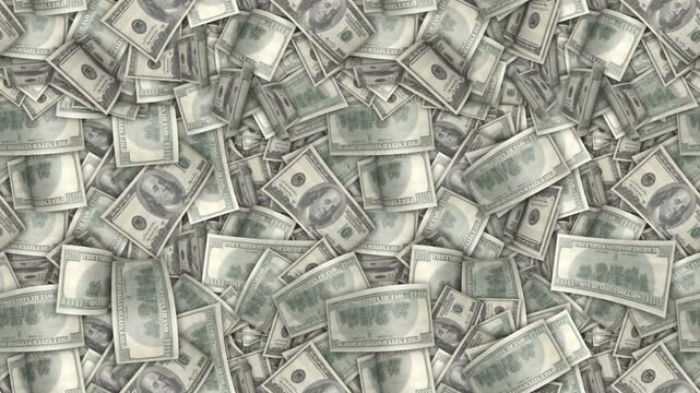 Seamless Cartoon Dollar Banknotes Animation Background, Endless, Loop
