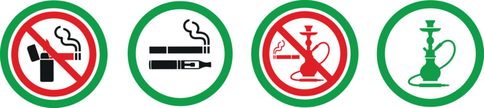 No smoking and hookah signs