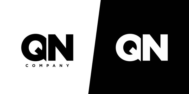 Letter Q and N, QN logo design template. Minimal monogram initial based logotype.