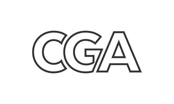 CGA logo design template with strong and modern bold text. Initial based vector logotype featuring simple and minimal typography. Trendy company identity.