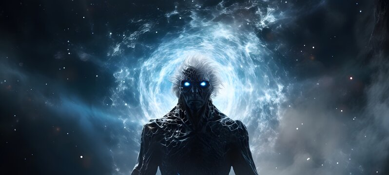Astral vision white walker meets cosmos,generative AI