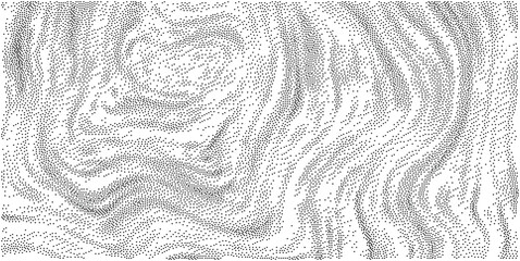 Pointillism style topography illustration, black dots, topographic contour lines map ©  MVectors