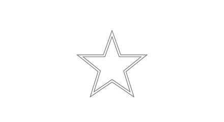Obraz premium Double outlined star icon on white background
