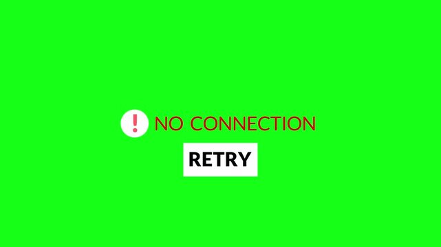 refresh network signal issue complete signal loss or in transparent background in 4K animation with alpha channel no network connectivity for mobile apps, online tools, and internet error alerts 