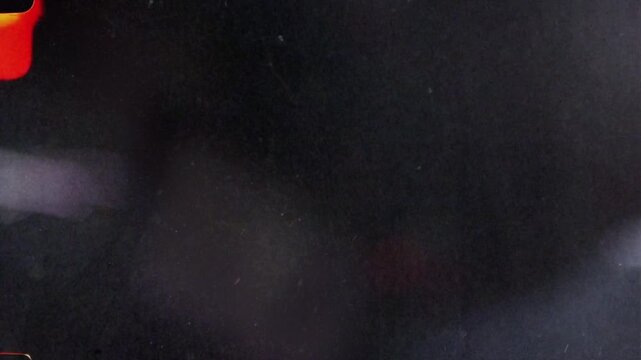 Authentic old film strip leader effect with dust and scratches