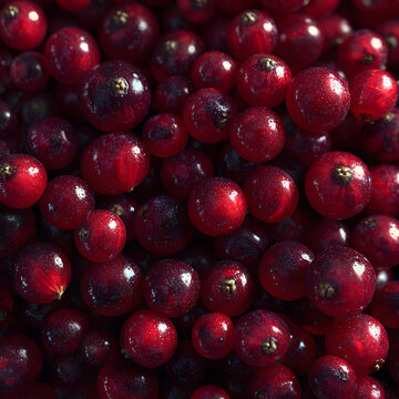 Fresh ripe cranberries macro close up texture background