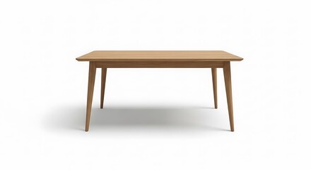 Fototapeta premium A Modern Wooden Table With Four Tapered Legs And A Rectangular Top