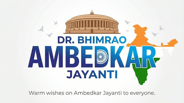 Dr.Bhimrao ambedkar Jayanti poster,header,wiTh Parliament House sketch Indian Babasaheb day celebration vector Illustration.