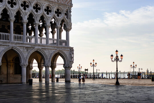 View of the beautiful Doge's Palace in Venice (Italy)