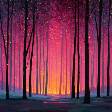 Colorful Soft glowing embers light painting
