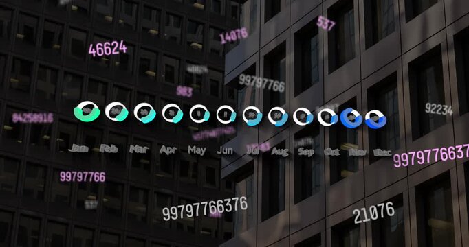Animation of data processing over cityscape