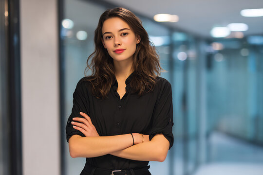 Young Businesswoman Standing Confidently in an Office