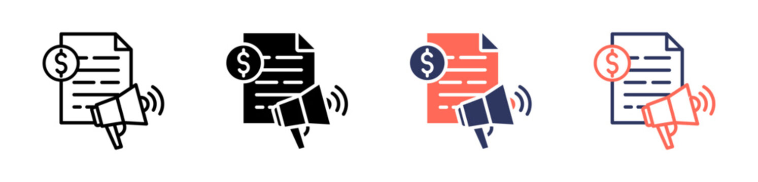 sponsorship icon set multiple style collection