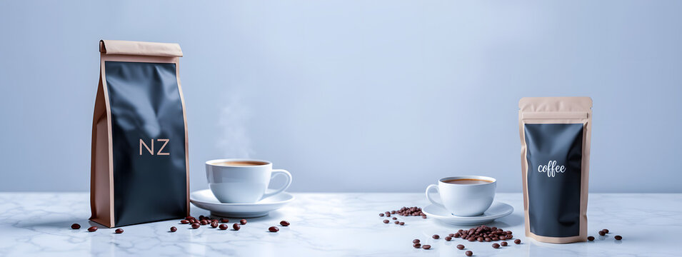 commercial packaging photo for an online coffee store