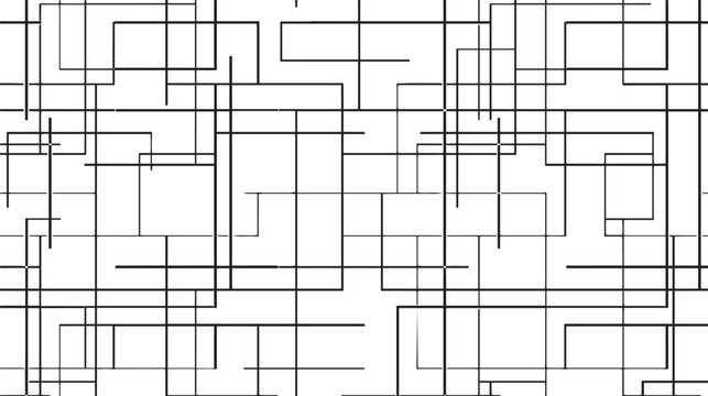A maze-like design created by intersecting thick and thin lines, Constructivist graphic design, vector background.
