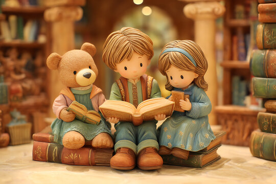 Dramatic toy doll bear lifestyle portrait