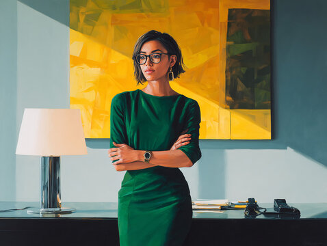 Playful woman businesswoman family lifestyle portrait