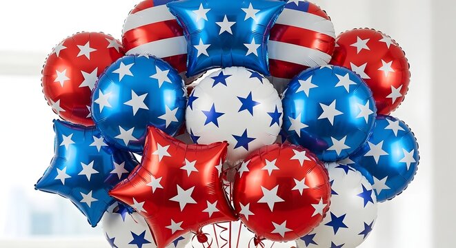 Patriotic balloon bouquet for independence day celebrations