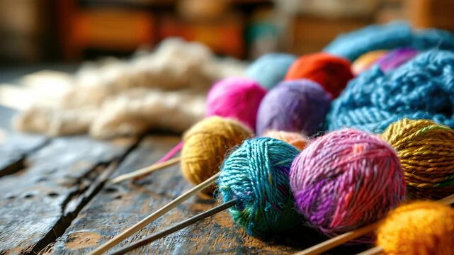 Colorful Yarn Skeins