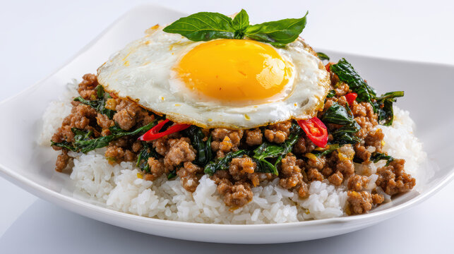 thai basil pork stir-fry pad kra pao mi for authentic thai cuisine