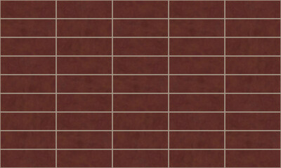 Fototapeta premium Seamless pattern. Muted red tile wall and floor texture. Horizontal tiles. Tileable background.