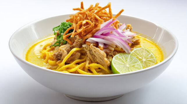 khao soi northern thai curry noodles bowl
