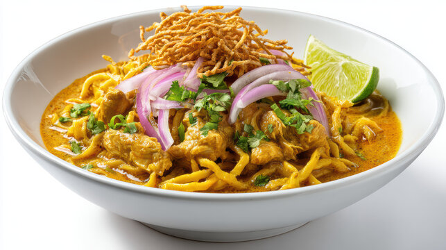 khao soi northern thai curry noodles bowl