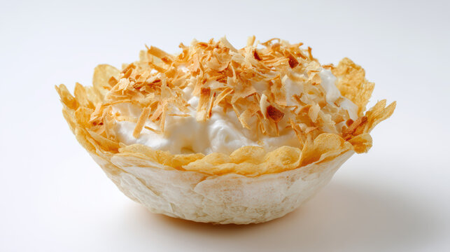 transparent khanom buang thai crispy crepe meringue dessert