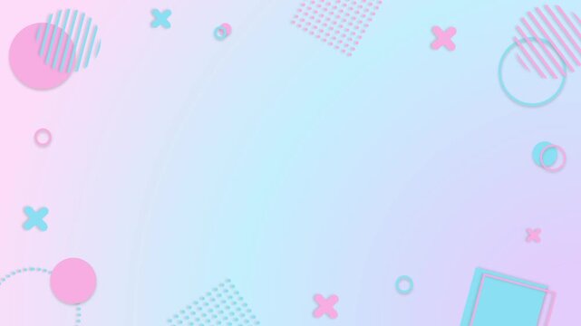 Cute and pop frame background with gradient geometric pattern