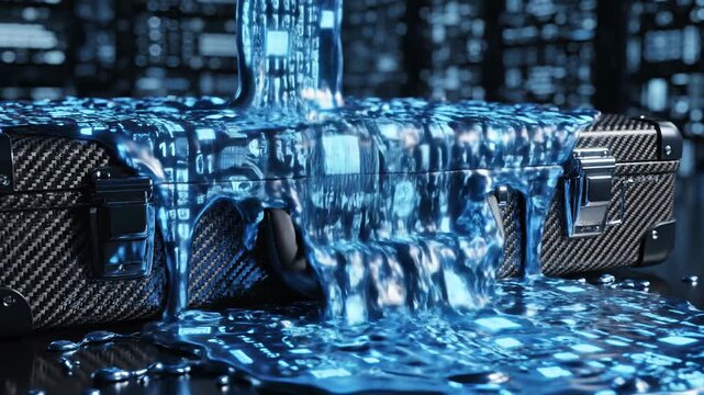 Ai data liquidity geopolitics semiconductor wars resource monopoly concept suitcase briefcase tension control power struggle digital business center