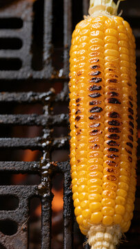 A close up view of a yellow corn on the cob.