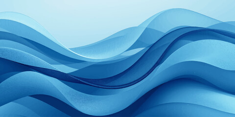 Fototapeta premium An abstract blue wave background featuring a smooth flowing vector design with soft light curves and a motion pattern of liquid lines creating a textured water swirl illustration