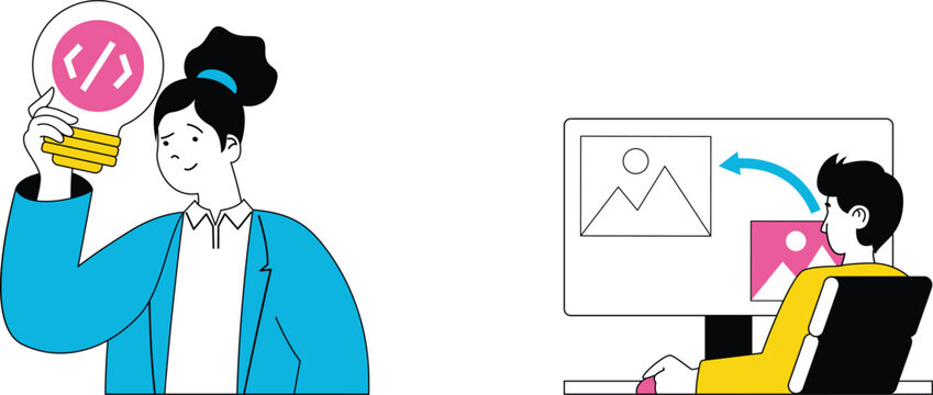 Collaborative coding and image editing between two professionals