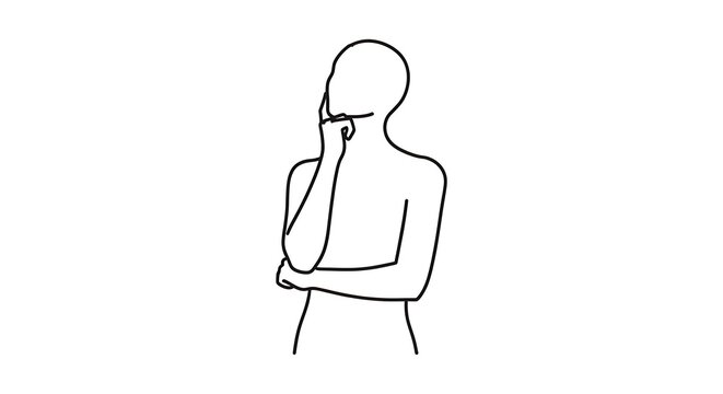 Abstract illustration of a person in thought