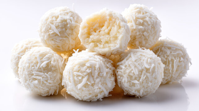 delicious thai coconut balls with shredded topping