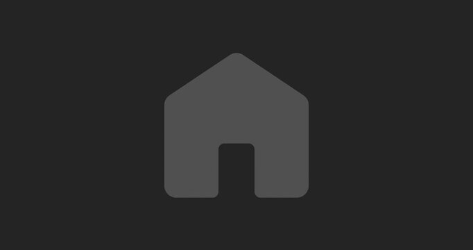 Home icon 4k video animation with glass morphism style, smooth motion design, alpha channel for easy integration in web, social, and media projects.