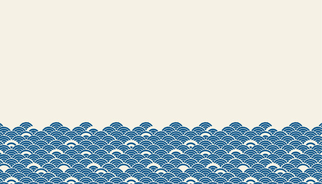 波　海のイラスト背景