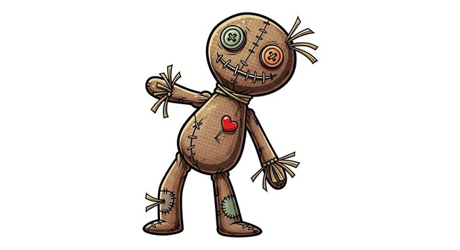 Cartoon voodoo doll illustration