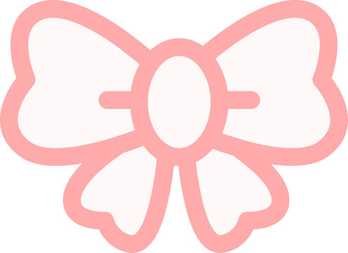 Cute simple cartoon pink coquette bow ribbon clipart illustration