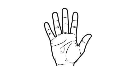 Obraz premium Outlined hand silhouette