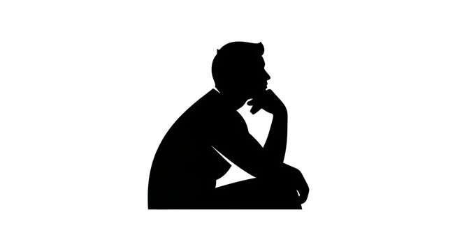 Silhouette of a person in deep thought