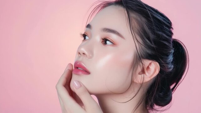 Asian beauty with illuminated skin